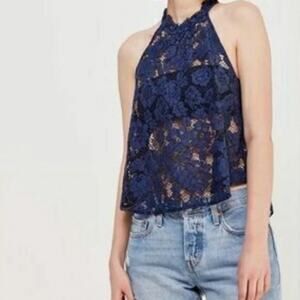 Free People Sweet Meadow Dreams Lace Tank Top